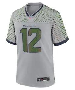 Alternative view of 12s Seattle Seahawks Nike 2025 Rivalries Collection Game Jersey - Wolf Gray