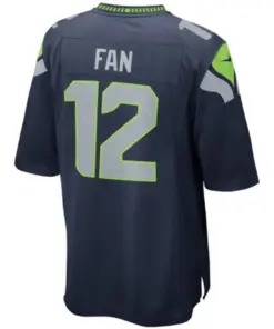12s Seattle Seahawks Nike Alternate Game Jersey - College Navy - Image 3