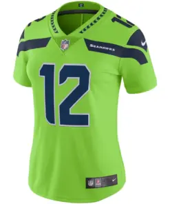 Alternative view of 12s Seattle Seahawks Nike Women's Color Rush Vapor Untouchable Limited Player Jersey - Neon Green