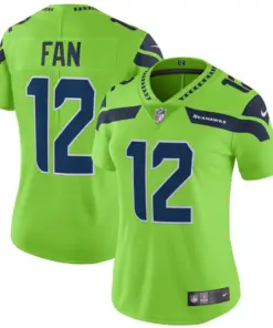 12s Seattle Seahawks Nike Women's Color Rush Vapor Untouchable Limited Player Jersey - Neon Green