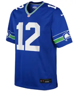 12s Seattle Seahawks Nike Youth Throwback Player Game Jersey - Royal Blue - Image 3