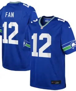 12s Seattle Seahawks Nike Youth Throwback Player Game Jersey - Royal Blue