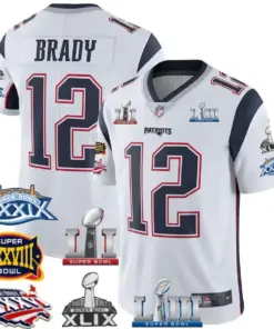 Alternative view of Tom Brady New England Patriots Nike 6x SB Champions Patch Jersey - Navy