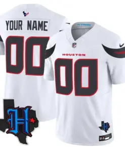 Houston Texans Nike 2024 Texas Patch Vapor Custom Limited Stitched Jersey - White - Image 3