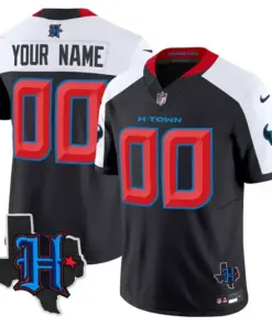 Alternative view of Houston Texans Nike 2024 Texas Patch Vapor Custom Limited Stitched Jersey - White