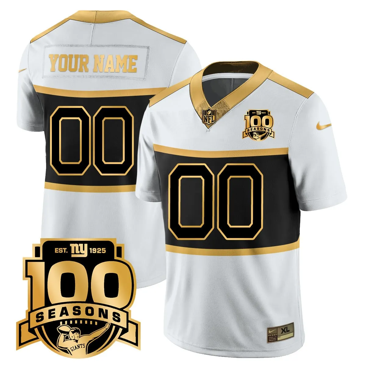 New York Giants Nike Commemorative TLA Custom Stitched Jersey - Red - Image 4