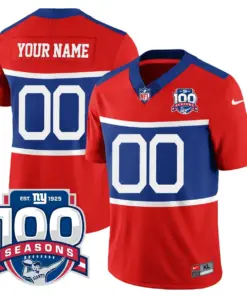 Alternative view of New York Giants Nike Commemorative TLA Custom Stitched Jersey - Red