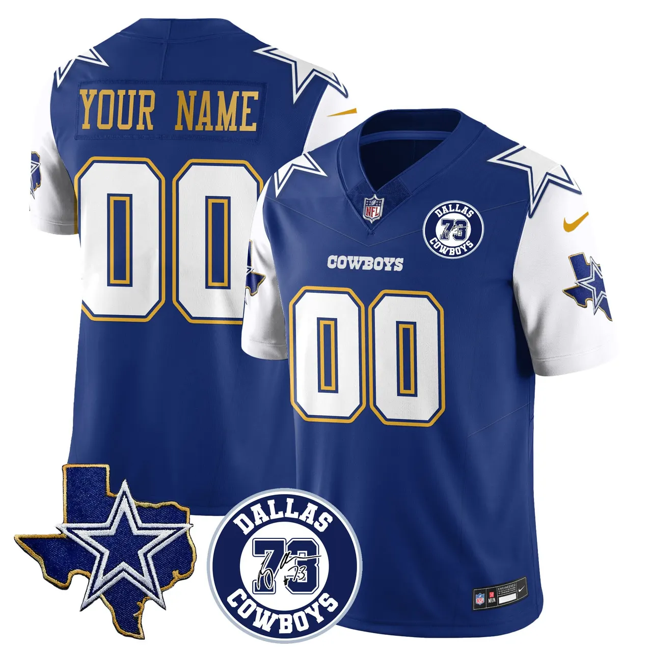 Dallas Cowboys Nike Larry Allen Memorial Custom Stitched Jersey - White - Image 4