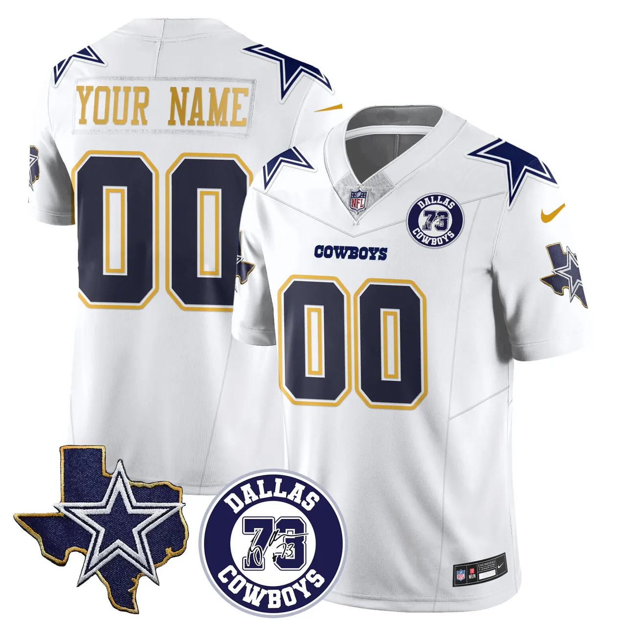 Dallas Cowboys Nike Larry Allen Memorial Custom Stitched Jersey - White - Image 5