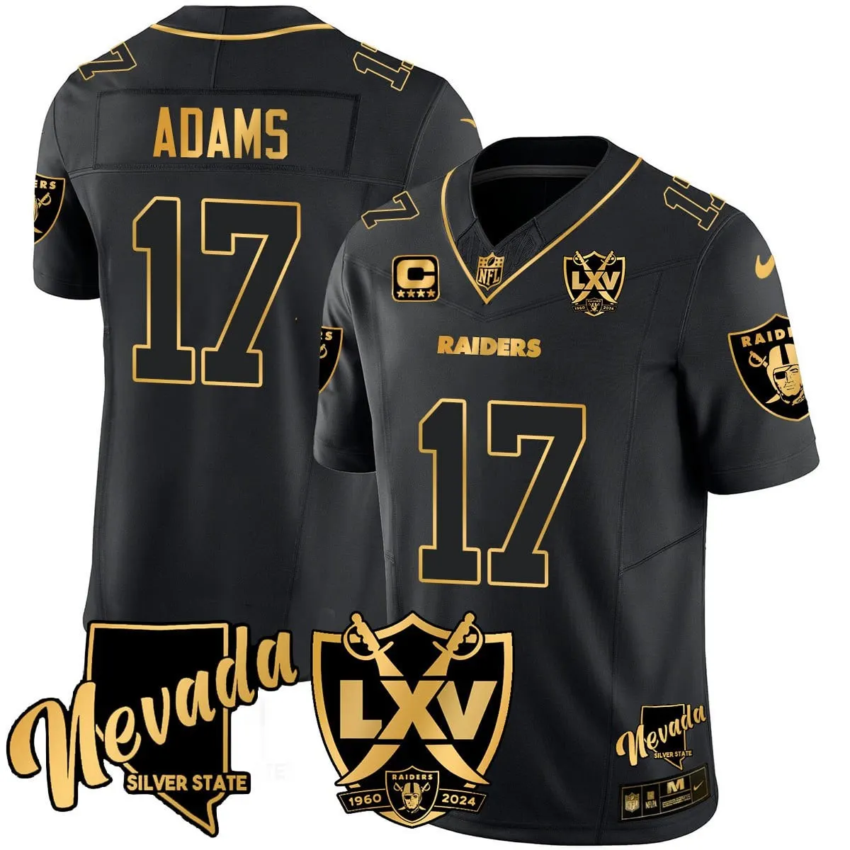 Las Vegas Raiders Nike 2024 65th Anniversary Vapor Limited Stitched Jersey - Black - Image 24