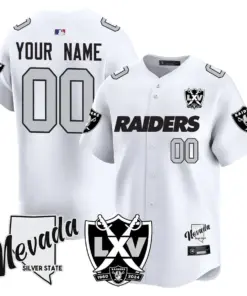 Las Vegas Raiders Nike 2024 65th Anniversary Custom Limited Stitched Jersey - Black - Image 4