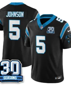 Carolina Panthers Nike Women's 2024 30th Season Vapor Limited Stitched Jersey - Black - Image 7