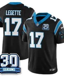 Carolina Panthers Nike Women's 2024 30th Season Vapor Limited Stitched Jersey - Black - Image 8