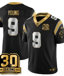Carolina Panthers Nike Women's 2024 30th Season Vapor Limited Stitched Jersey - Black