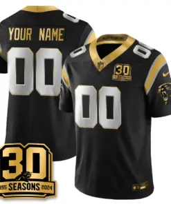 Carolina Panthers Nike 2024 30th Season Vapor Custom Limited Stitched Jersey - Black