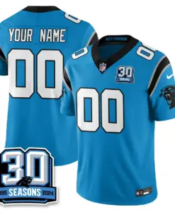 Carolina Panthers Nike 2024 30th Season Vapor Custom Limited Stitched Jersey - Black - Image 5
