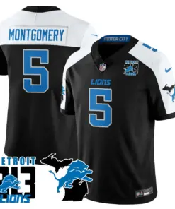 Aidan Hutchinson Detroit Lions Nike 313 King of the North Stitched Jersey - Black - Image 6