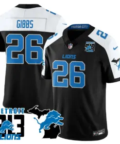 Aidan Hutchinson Detroit Lions Nike 313 King of the North Stitched Jersey - Black - Image 3
