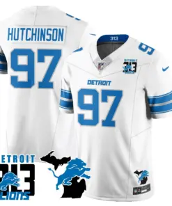 Aidan Hutchinson Detroit Lions Nike 313 King of the North Stitched Jersey - Black - Image 37