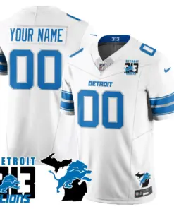 Detroit Lions Nike 313 King of the North Custom Stitched Jersey - Royal Blue - Image 5