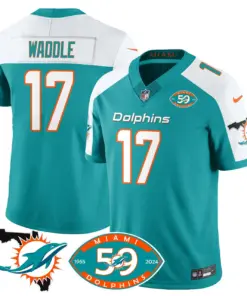 Miami Dolphins Nike 1965 Stitched Jersey - The Dophins Jersey All Stitched - Aqua - Image 6