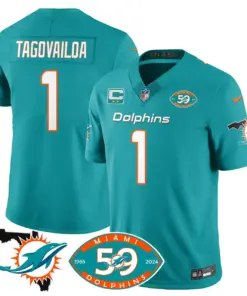 Miami Dolphins Nike 1965 Stitched Jersey - The Dophins Jersey All Stitched - Aqua - Image 14