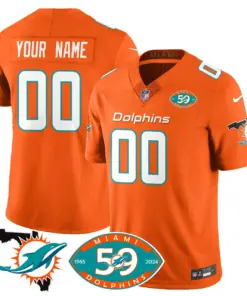 Miami Dolphins Nike 1965 Custom Stitched Jersey - The Dophins Jersey All Stitched - Black - Image 5