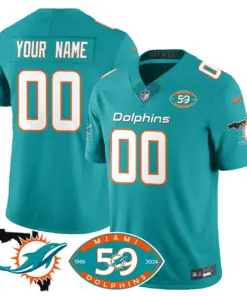 Miami Dolphins Nike 1965 Custom Stitched Jersey - The Dophins Jersey All Stitched - Black - Image 3