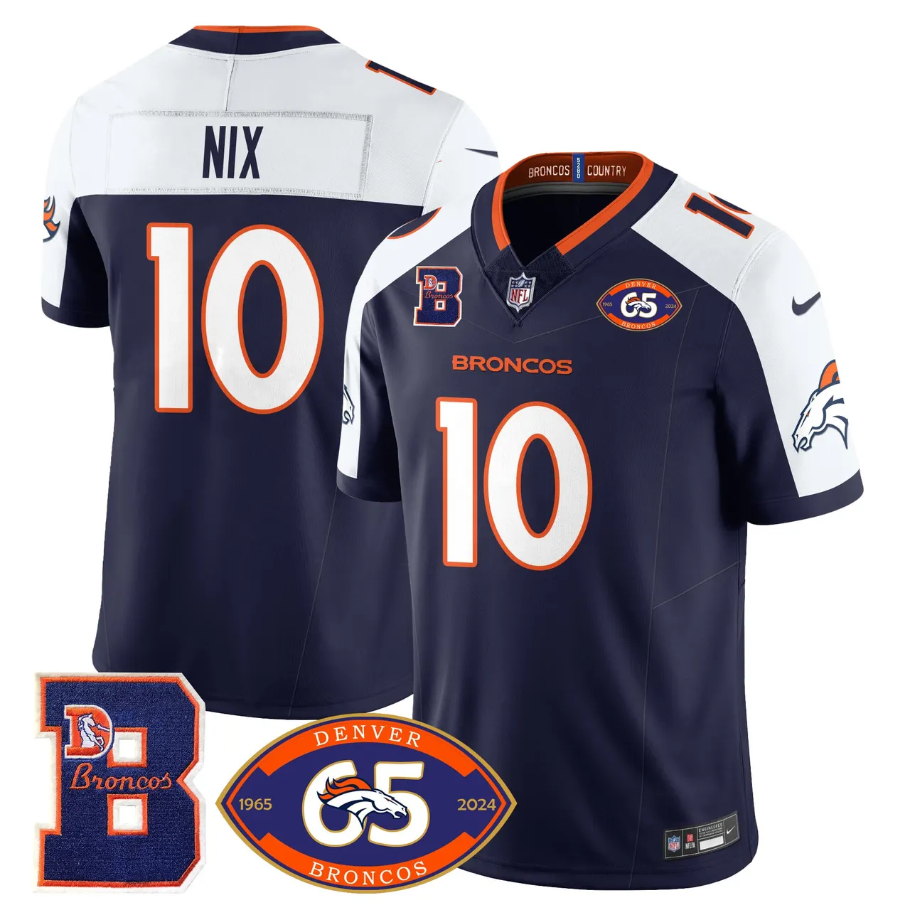 Denver Broncos Nike 1959 Stitched Jersey - The Broncos Jersey All Stitched - Navy
