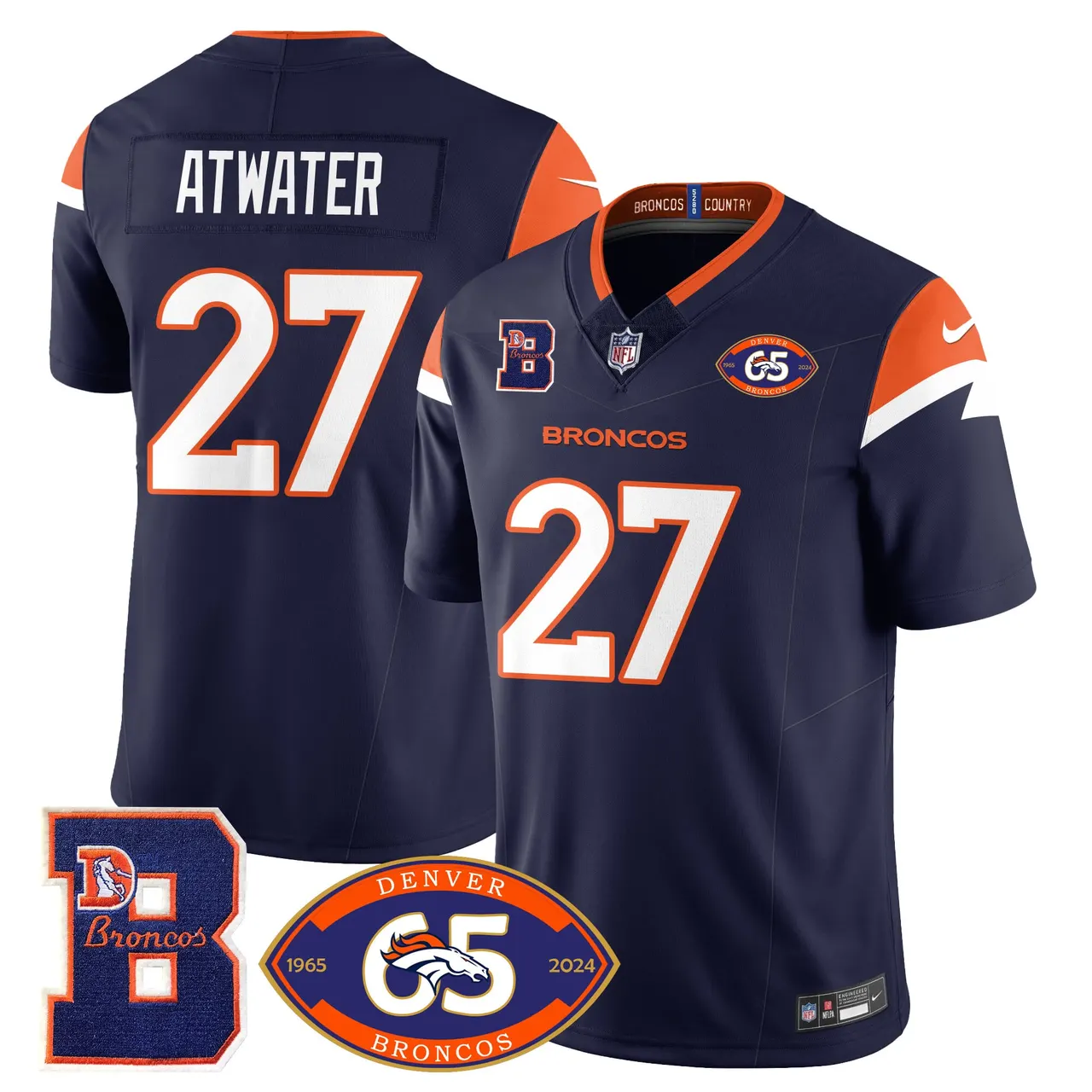 Denver Broncos Nike 1959 Stitched Jersey - The Broncos Jersey All Stitched - Navy - Image 10