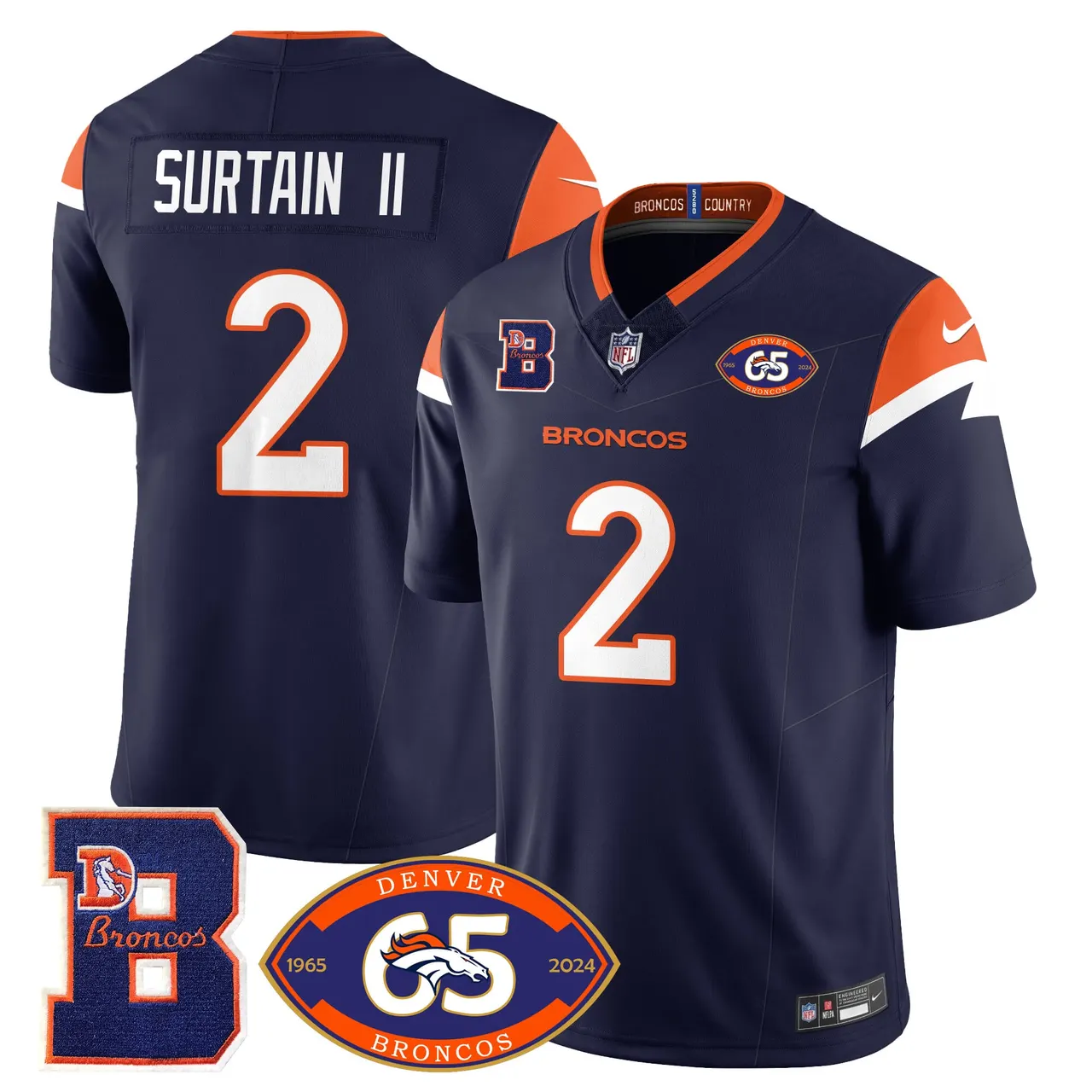 Denver Broncos Nike 1959 Stitched Jersey - The Broncos Jersey All Stitched - Navy - Image 15