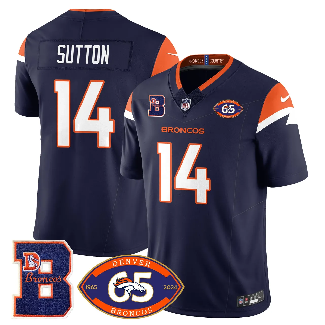 Denver Broncos Nike 1959 Stitched Jersey - The Broncos Jersey All Stitched - Navy - Image 16