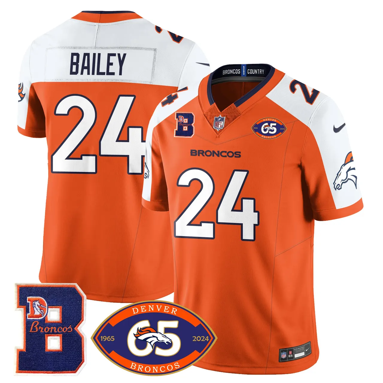 Denver Broncos Nike 1959 Stitched Jersey - The Broncos Jersey All Stitched - Navy - Image 19