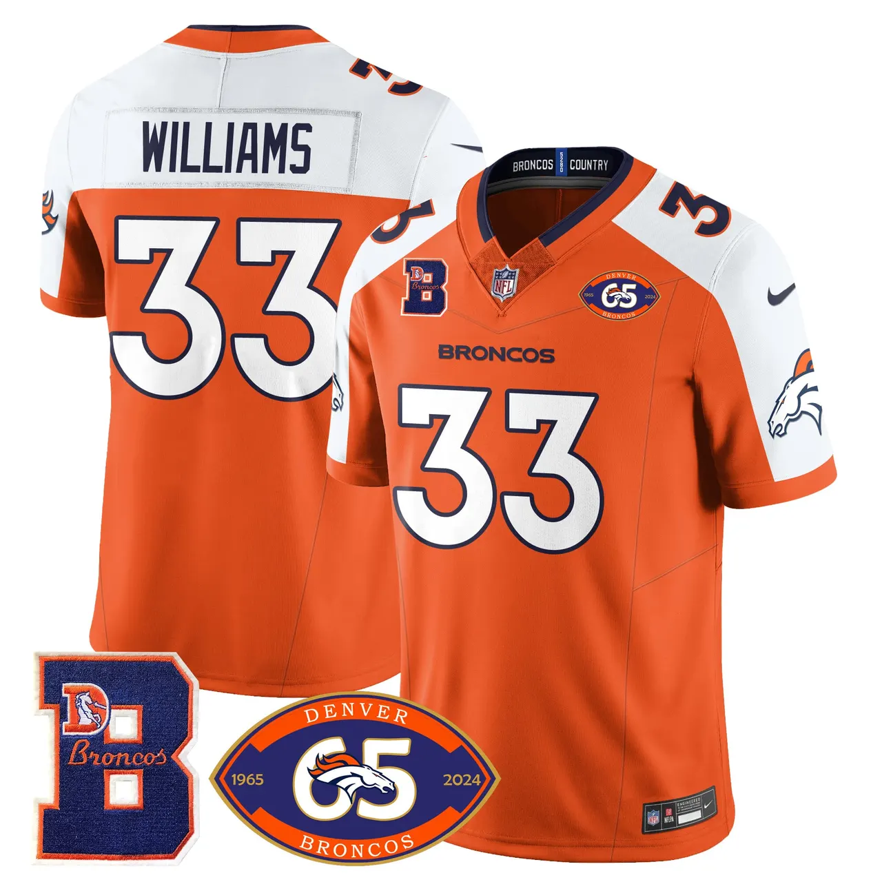 Denver Broncos Nike 1959 Stitched Jersey - The Broncos Jersey All Stitched - Navy - Image 22
