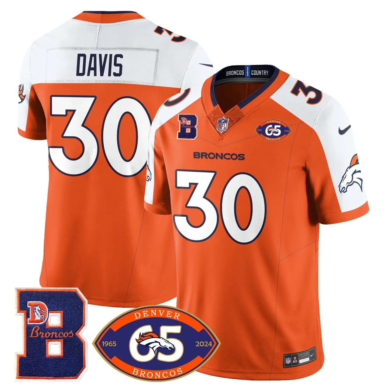 Denver Broncos Nike 1959 Stitched Jersey - The Broncos Jersey All Stitched - Navy - Image 24