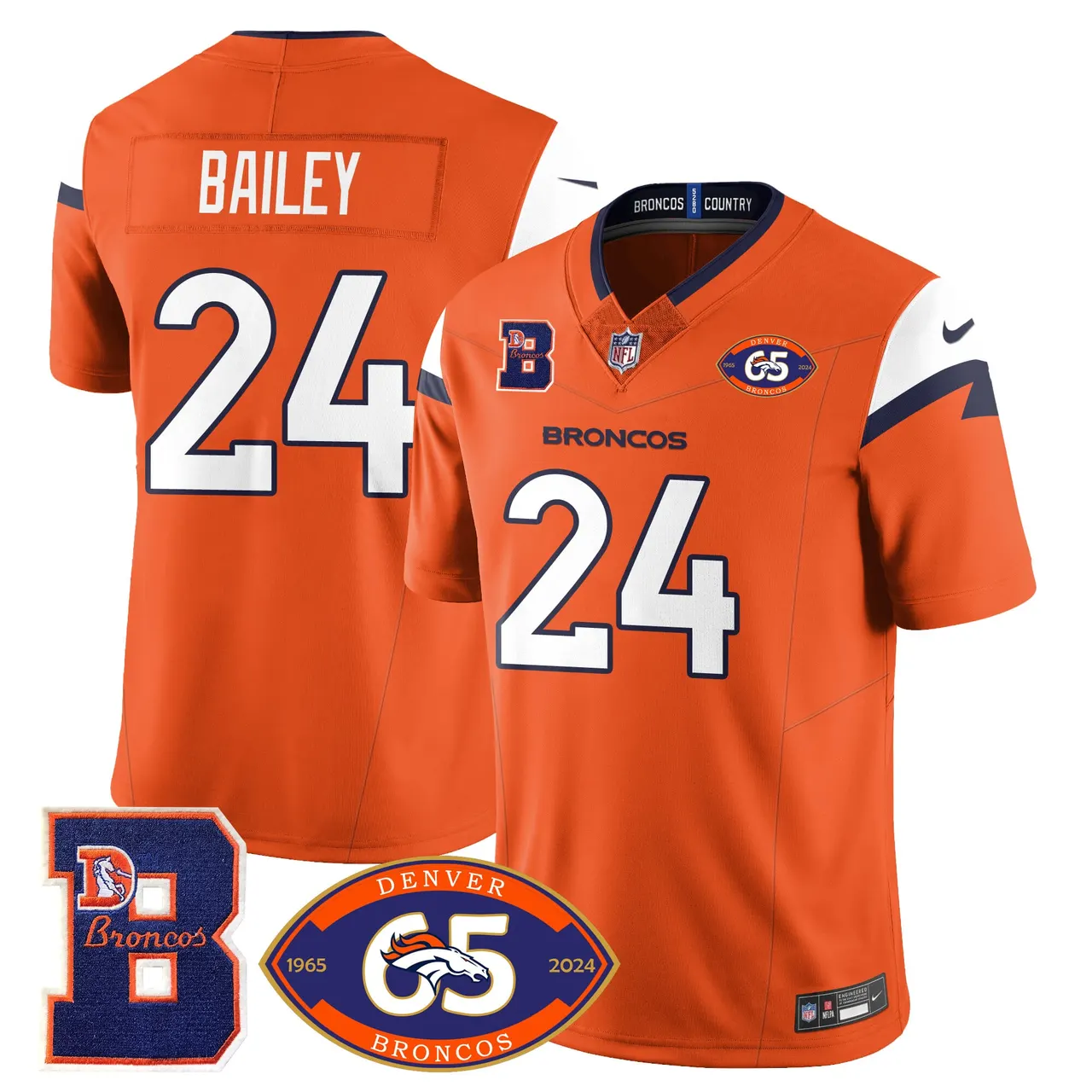 Denver Broncos Nike 1959 Stitched Jersey - The Broncos Jersey All Stitched - Navy - Image 27