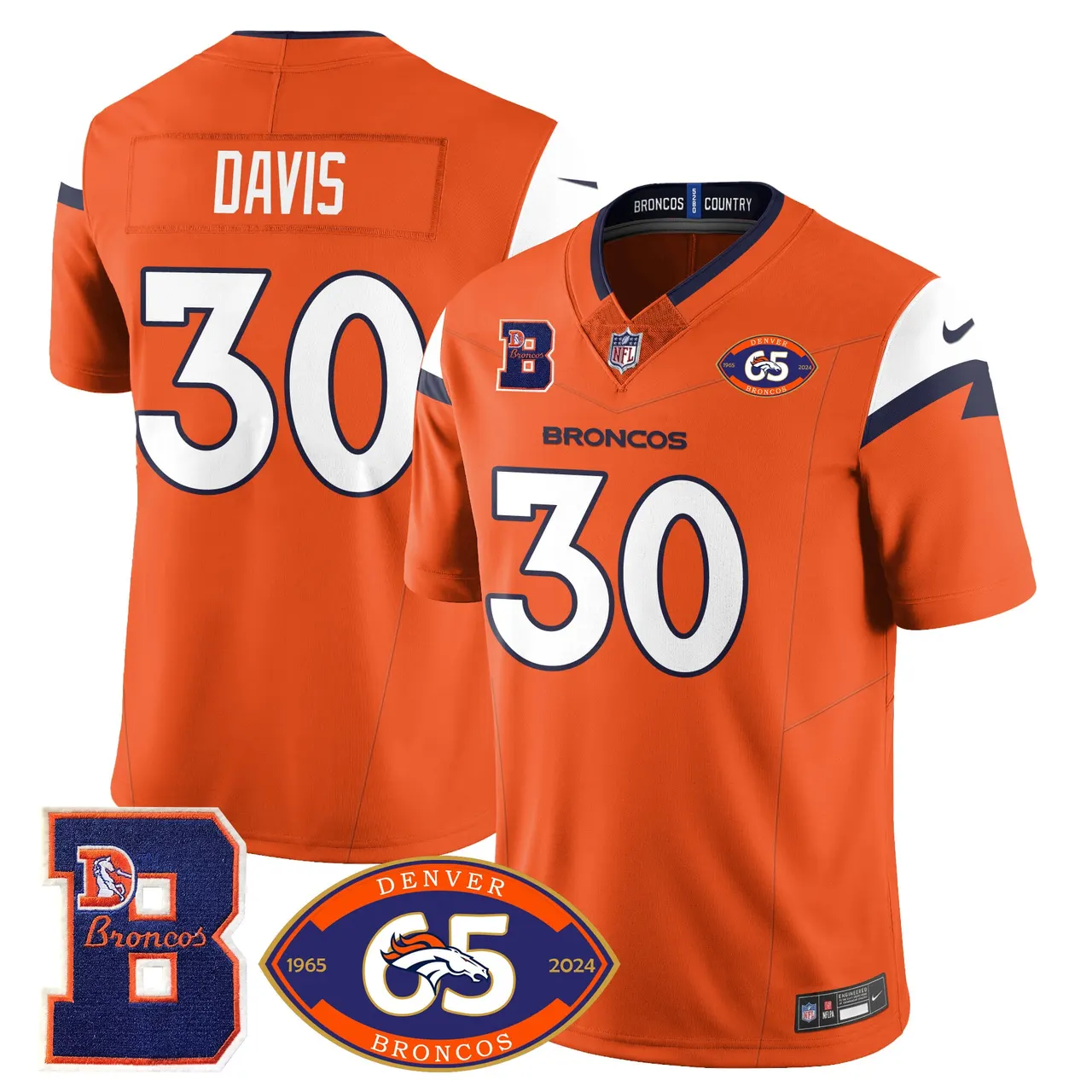 Denver Broncos Nike 1959 Stitched Jersey - The Broncos Jersey All Stitched - Navy - Image 28