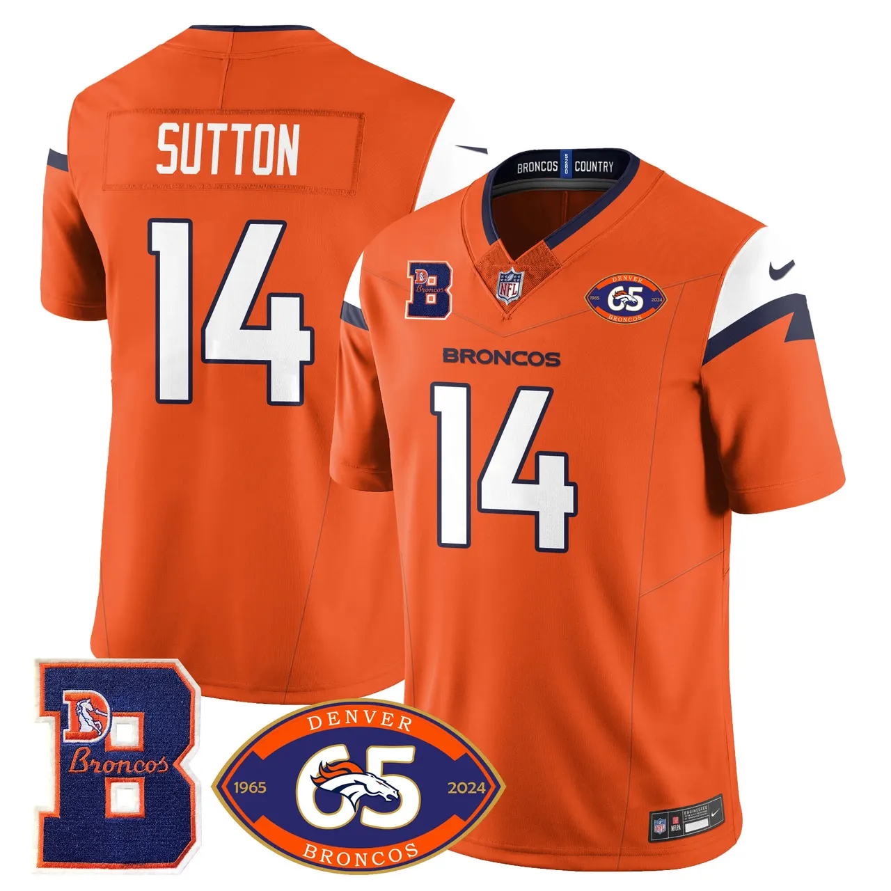 Denver Broncos Nike 1959 Stitched Jersey - The Broncos Jersey All Stitched - Navy - Image 32