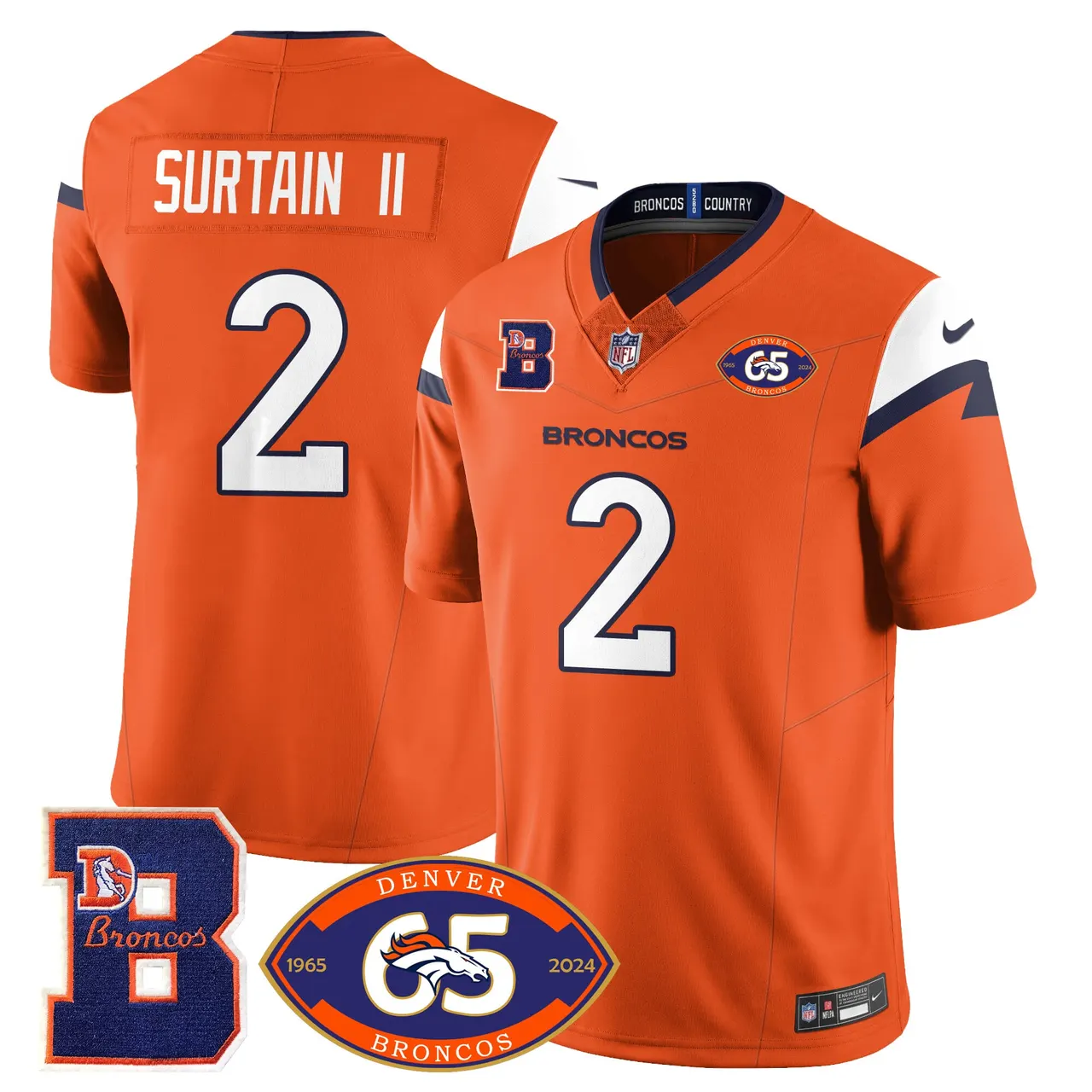 Denver Broncos Nike 1959 Stitched Jersey - The Broncos Jersey All Stitched - Navy - Image 31