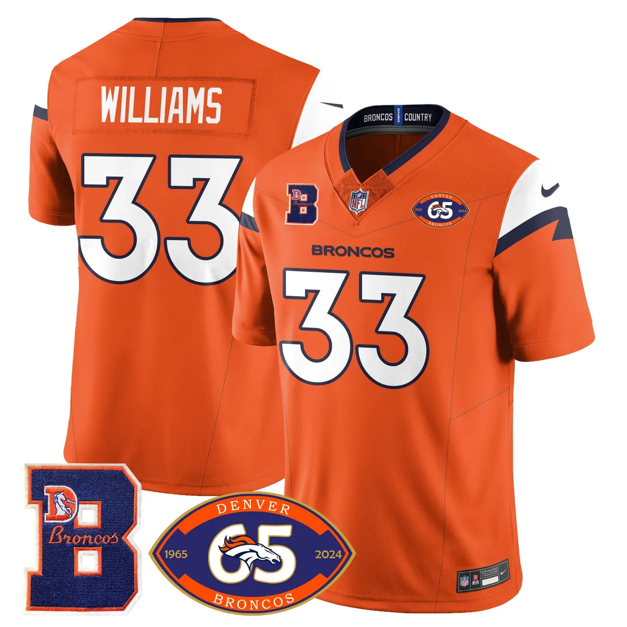 Denver Broncos Nike 1959 Stitched Jersey - The Broncos Jersey All Stitched - Navy - Image 33