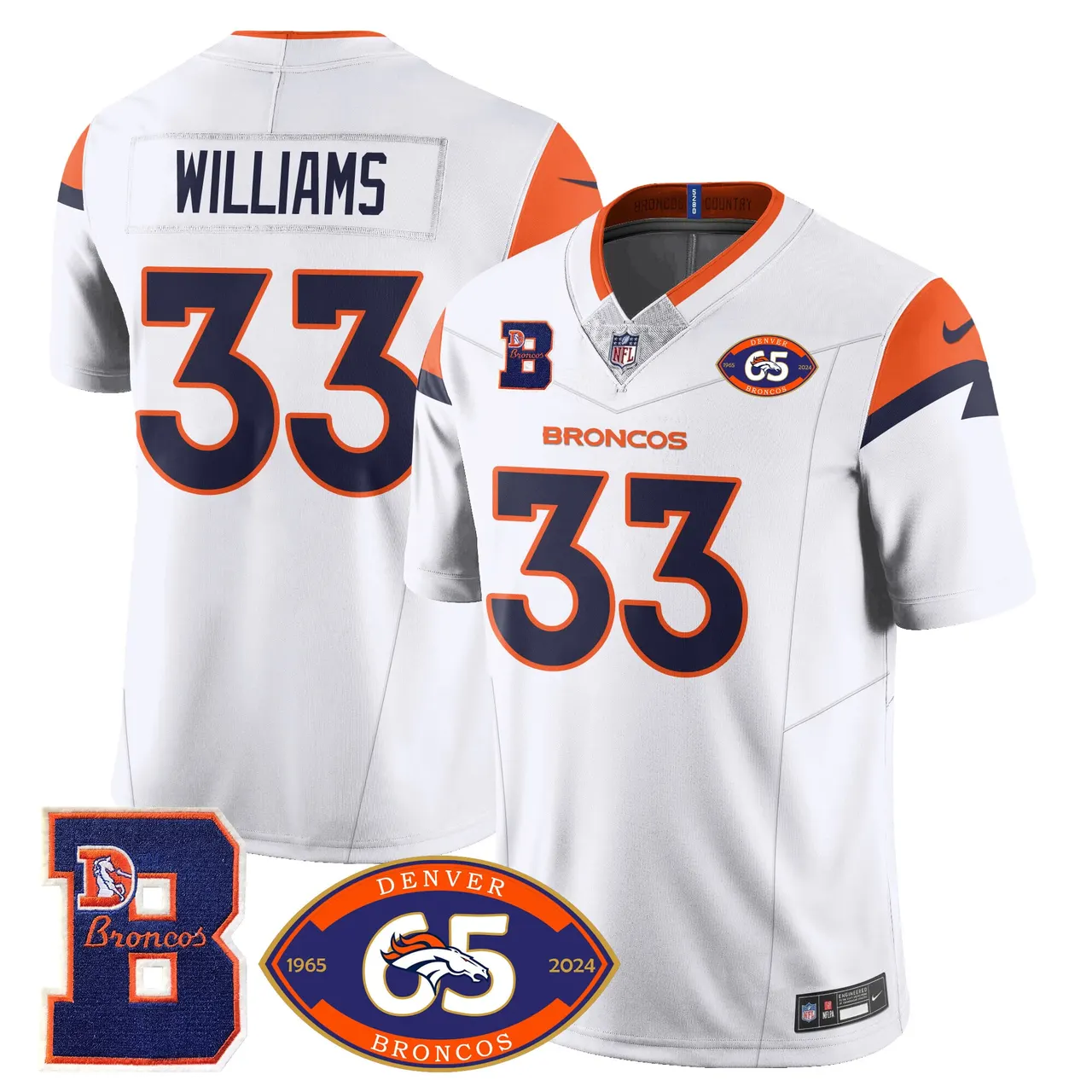 Denver Broncos Nike 1959 Stitched Jersey - The Broncos Jersey All Stitched - Navy - Image 37