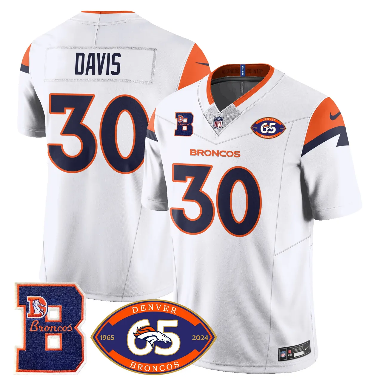 Denver Broncos Nike 1959 Stitched Jersey - The Broncos Jersey All Stitched - Navy - Image 38