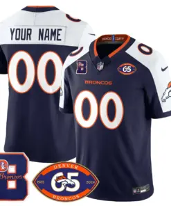 Denver Broncos Nike 1959 Custom Stitched Jersey - The Broncos Jersey All Stitched - Navy - Image 5