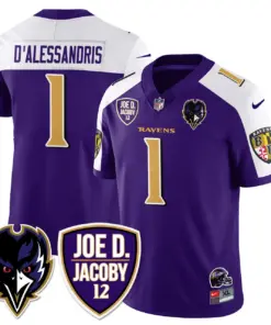 Alternative view of Baltimore Ravens Nike 2024 Rising Vapor Limited Stitched Jersey - Purple