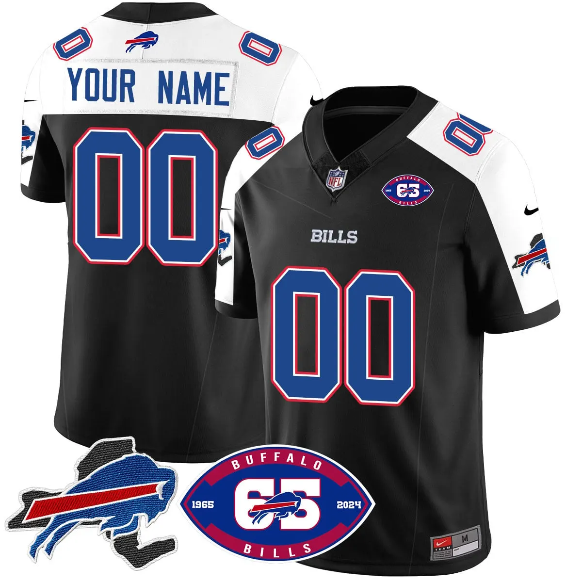 Buffalo Bills Nike 1959 Custom Stitched Jersey - The Bills Jersey All Stitched - Black