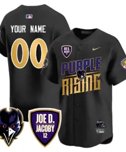 Alternative view of Baltimore Ravens Nike 2024 Rising Vapor Custom Limited Stitched Jersey - Black