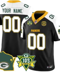 Green Bay Packers Nike 1919 Custom Stitched Jersey - The Packers Jersey All Stitched - Black