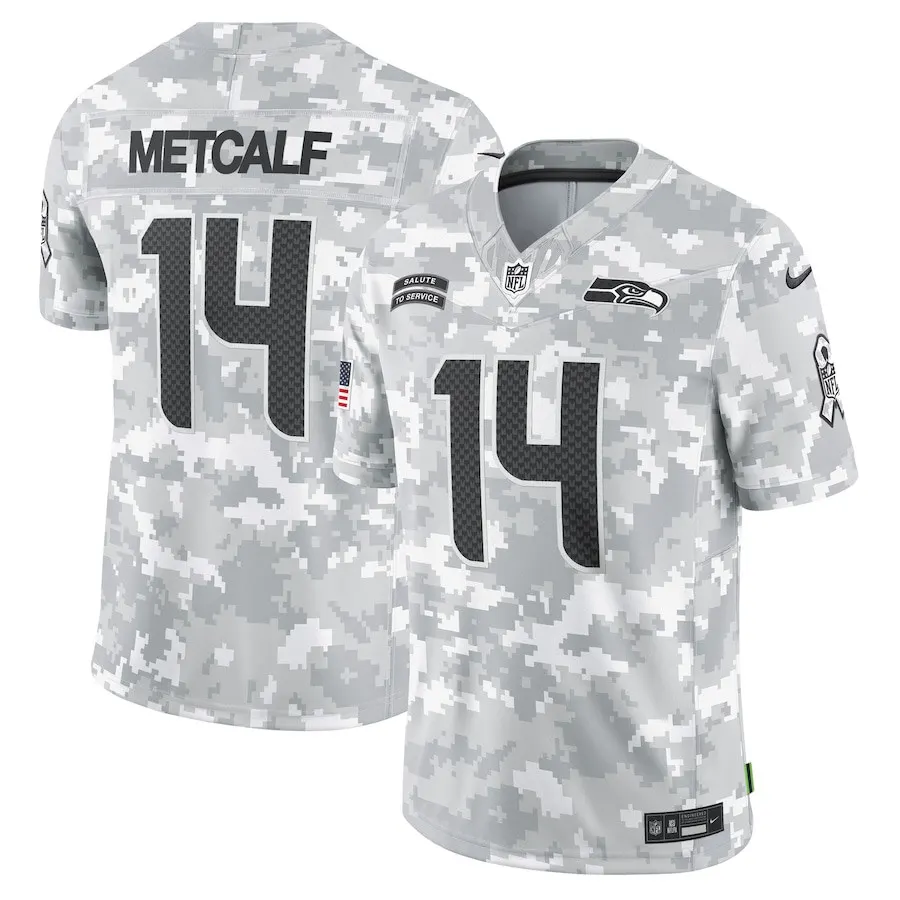 DK Metcalf Seattle Seahawks Nike 2024 Salute to Service Stitched Jersey - Grey
