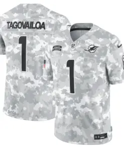 Tua Tagovailoa Miami Dolphins Nike 2024 Salute to Service Stitched Jersey - Gray