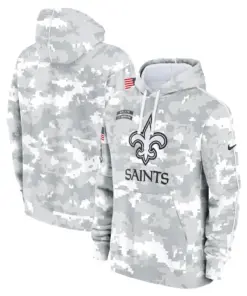 New Orleans Saints Nike 2024 Salute to Service Pullover Hoodie - Arctic Camo